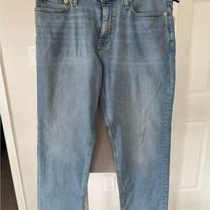 Banana Republic Men's Straight Luxe Traveler Light Blue Jeans